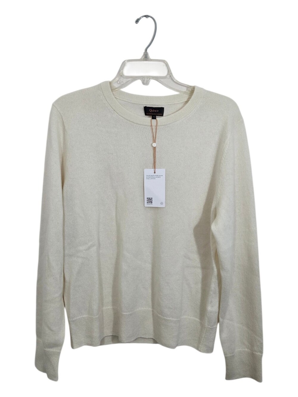 NWT Quince Mongolian Cashmere Crewneck Sweater Ivory Large Quiet Luxury